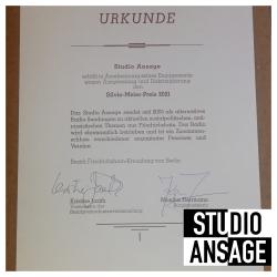 Studio Ansage Silvio Meier Preis 2021